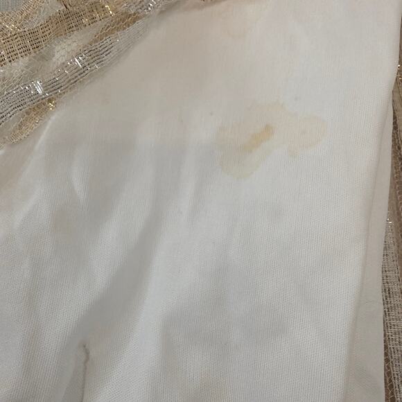 Vintage Rubie’s Angel Costume White Gold Sequin Dress Child Medium USA Made 70s - Picture 7 of 12